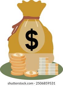 Money bag vector illustration can be printed on any surfaces,t-shirt,card,wall art,business project,graphic elements,social media and more