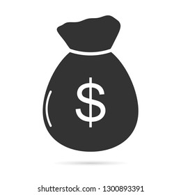 Money bag. Vector illustration in flat style.