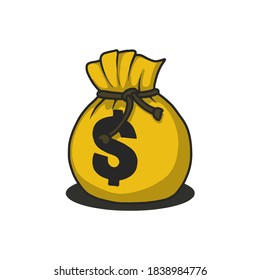 money bag vector illustration. money a ready-made template. fit for business and finance template. flat color with a hand-drawn style