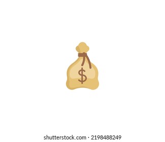 Money Bag Vector Isolated Emoji Icon. Money Sack Emoticon