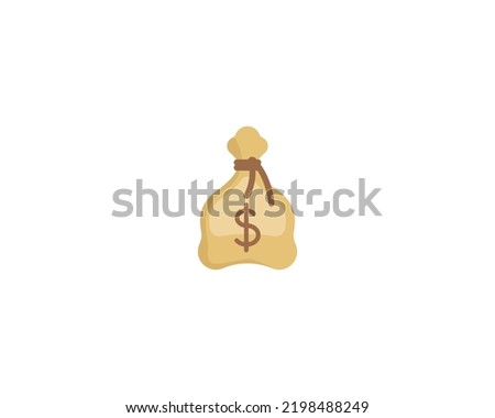 Money bag vector isolated emoji icon. Money sack emoticon