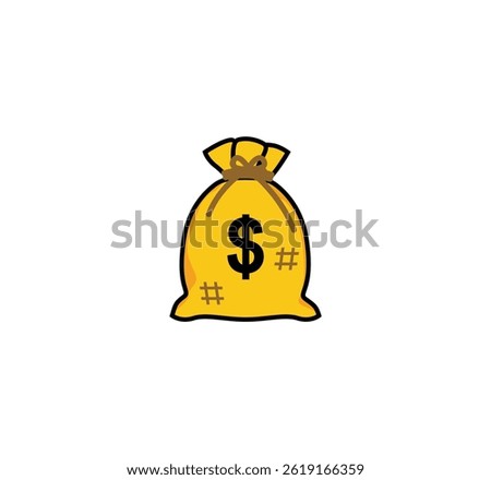 Money bag vector isolated emoji icon. Money sack emoticon