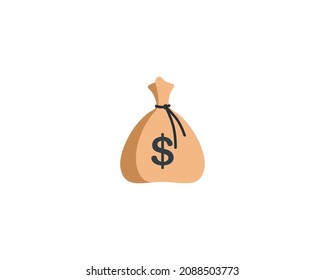 Money bag vector isolated icon. Emoji illustration. Coin sack vector emoticon svg