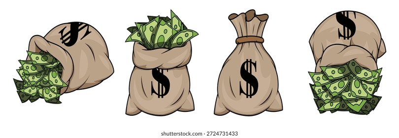 money bag vector isolated on white background