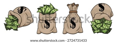 money bag vector isolated on white background