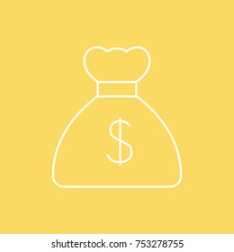 Money bag vector line icon. eps-10