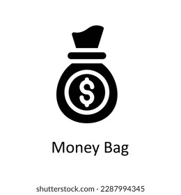Money Bag Vector   solid Icons. Simple stock illustration stock