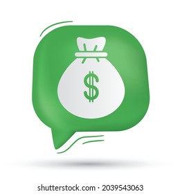 Vector de bolsas de dinero en burbuja de habla - Diseño moderno