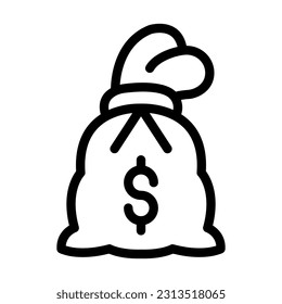 Geldbeutel-Vectordick-Line-Symbol für persönliche und kommerzielle Nutzung.
