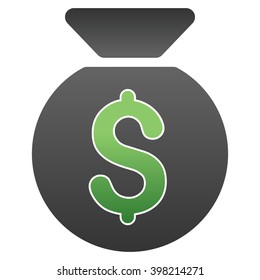 Money Bag vector toolbar icon for software design. Style is a gradient icon symbol on a white background.