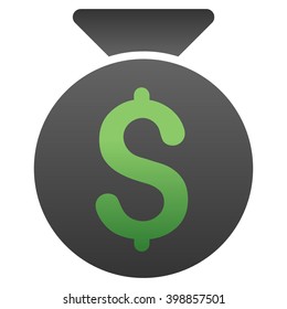 Money Bag vector toolbar icon for software design. Style is a gradient icon symbol on a white background.