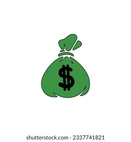 icono de tipo vector de bolsa de dinero