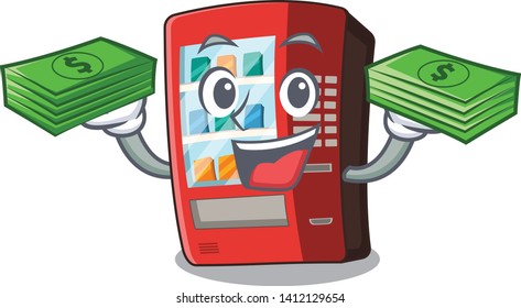 With money bag vending machine next to character door