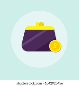 Money Bag Wallet Coin Business Simple Flat Vector Design