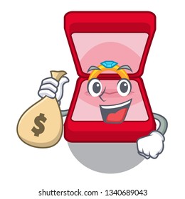 With money bag wedding ring box in cartoon shape