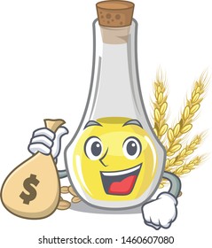 With money bag wheat germ oil with isolated character