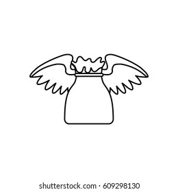 Money bag with wings icon vector illustration graphic design