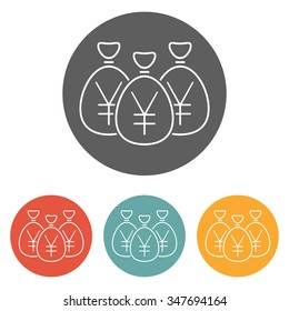 money bag yen icon