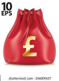 Money Bags with currency symbols, isolated. Vector illustration