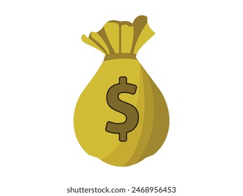 Money bags and money bags in savings concept vector illustrations. golden coin.
