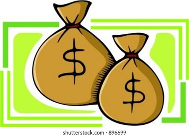 Bolsas de dinero.Ilustración del vector