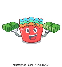With money baking molds mascot cartoon
