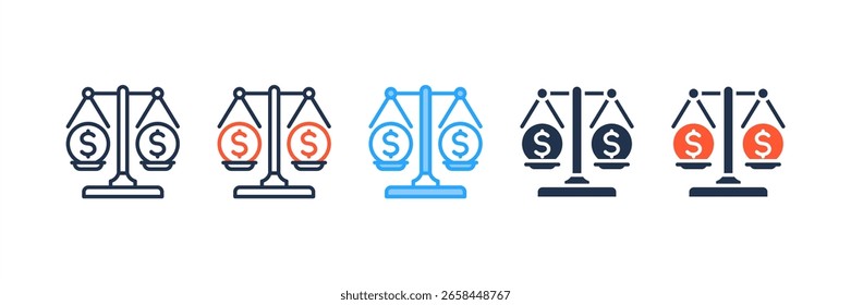 Conjunto de iconos de saldo de dinero colección de estilo múltiple