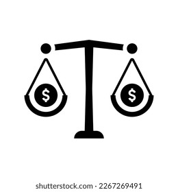 Icono de balance de dinero. Gráficos vectoriales simples.