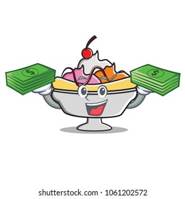 With money banana split mascot cartoon