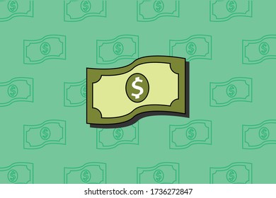 Money Bank Background is blue and green dollar bills.