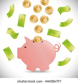 Money bank design, vector illustration eps 10.