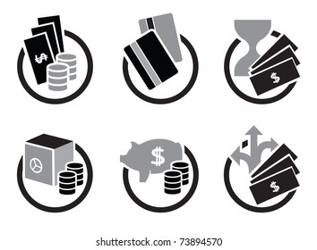 Money and bank icons