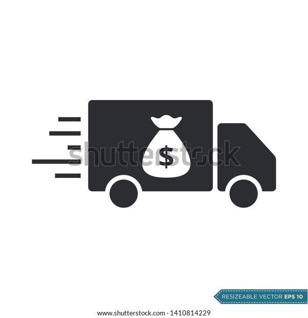 Money, Banking Delivery Service, Logistic Trucking\
Icon Template Flat\
Design