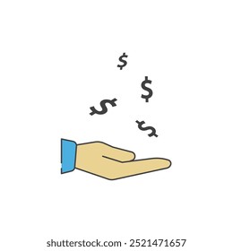 Diseño plano del icono del logotipo de la banca de dinero