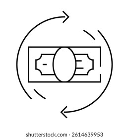 money banknote circle arrows line icon vector. money banknote circle arrows sign. isolated contour symbol black illustration - Powered by Shutterstock - Get 15% off with code: PIKWIZARD15
