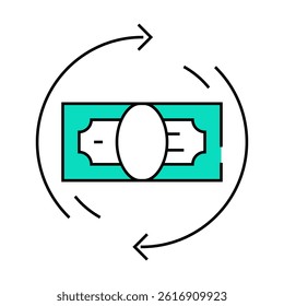 money banknote circle arrows line icon vector. money banknote circle arrows sign. isolated symbol illustration - Powered by Shutterstock - Get 15% off with code: PIKWIZARD15
