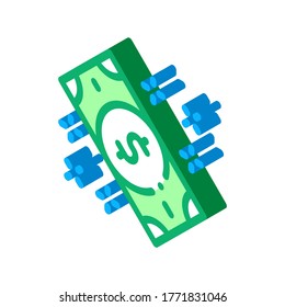 Money Banknote Icon Vector. Isometric Money Banknote sign. color isolated symbol illustration