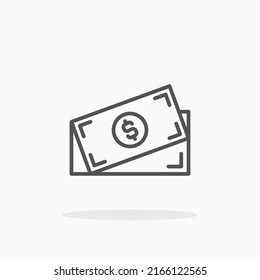 Money Banknote line icon. Editable stroke and pixel perfect. Can be used for digital product, presentation, print design and more.