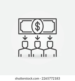 Money Banknote with People vector Corruption concept linear icon or symbol