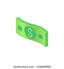 Money banknote simple isometric icon