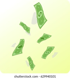 money banknote throwing some money vector eps10