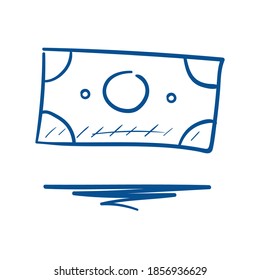 Money banknotes  icon. Hand drawn vector illustration.