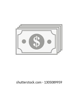 Money banknotes stack with dollar cash icon, money payment, dollar sign. Eps 10