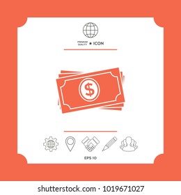 Money banknotes stack icon