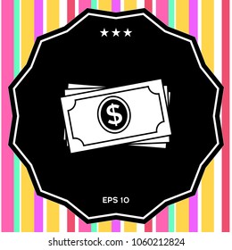 Money banknotes stack icon