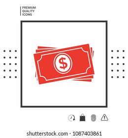 Money banknotes stack icon