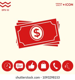 Money banknotes stack icon