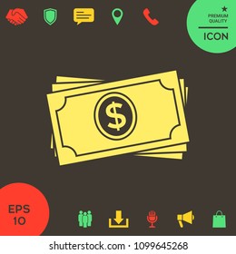 Money banknotes stack icon