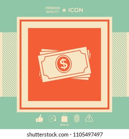 Money banknotes stack icon