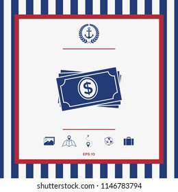 Money banknotes stack icon